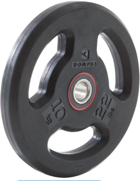 HOME GYM Rubber Weight Disc with Handles 28 mm BLACK Weight Plate