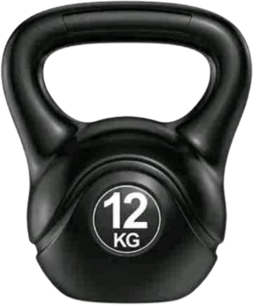 Generic 12kg Kettlebell 27.5 x 24 cm with 3.7cm Handle Diameter Black Kettlebell