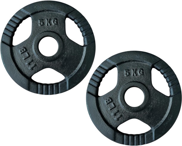 AFRI101 Tri-Grip Cast Iron (Pair) Black Weight Plate