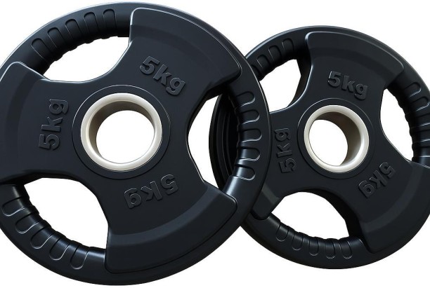 AFRI101 (Pair) 3-Grip 50mm Rubber-Coated Black Weight Plate