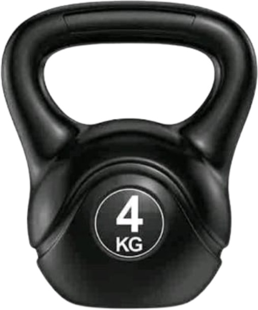 Generic 4kg Kettlebell 22.5 x 19.5 cm with 2.8cm Handle Diameter Black Kettlebell