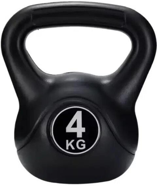 Perfect Dealz 4kg Fitness Exercise Strength Training Workout Black Kettlebell