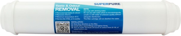 SUPERPURE ITO Inline Taste & Odour Water Filter Replacement Cartridge Inline Fridge Filter