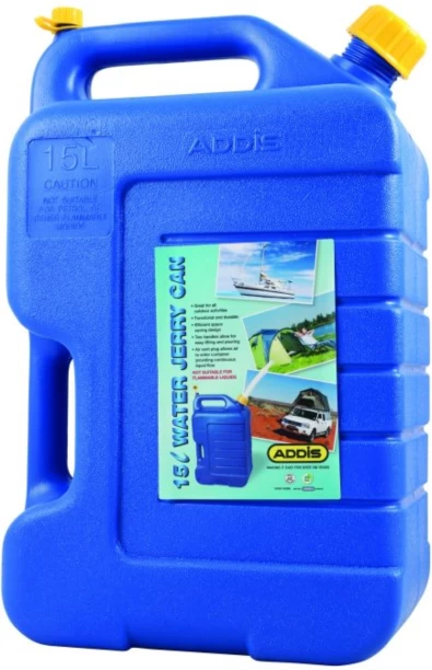 Addis Blue Plastic Water Jerry 7422BL 15 L Fuel Can