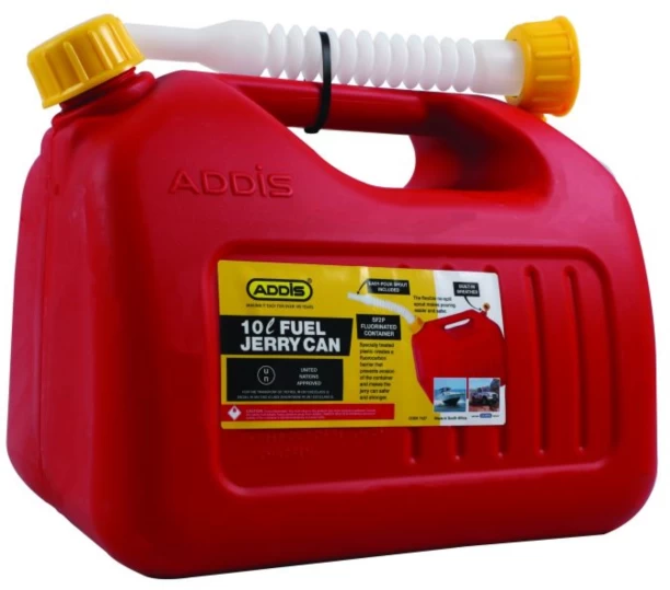 Addis Red Plastic Jerry 7427RD 10 L Fuel Can