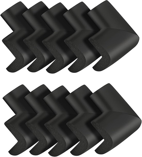 ALANES Table Corner Foam Protector Furniture Protector Foam Bumper - 10 Pack - Black Desk Sneeze Guard