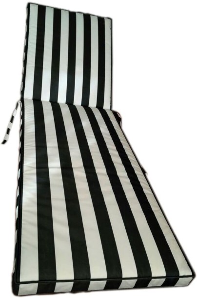 Seated by Jenkie Black & White Thick Outdoor Lounger Cushion (190x57cm) Foot Rest