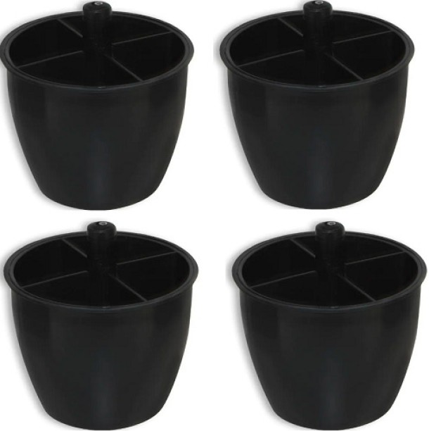 Woodly Cup Leg, H80mm x 80mm, Black Plastic set of 4 Bed Legs