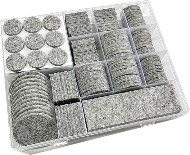 ALANES 216 Piece Self Adhesive Felt Furniture Pad Chair Leg Pads Floor Protectors - Grey Table Legs