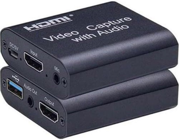 PressPlay Tech HDMI Video Capture With Audio, Loop Out And Mic In 4k x 2k Gaming Adapter Compatible with PC, PS4, Xbox One