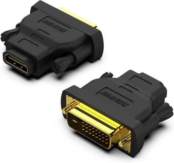 BENFEI DVI-D (24+1) Male to HDMI Female Adapter 2-Pack with Gold-Plated Connectors, Supports 1080P@60Hz Resolution and Bi-Directional Function Gaming Adapter Compatible with PC