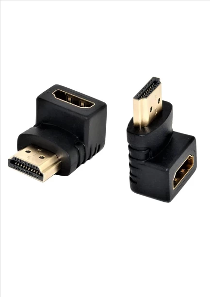 Nonbranded 90° Angle HDMI Male To Female Gaming Adapter Compatible with PC