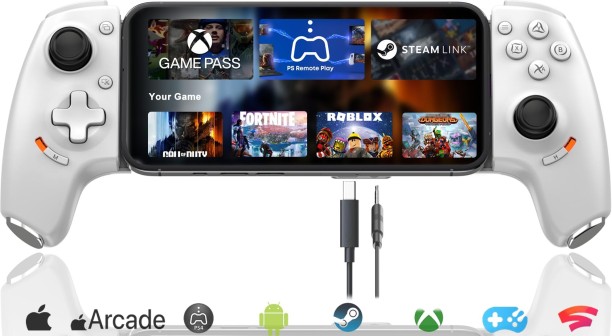 marevic Phone Controller for iPhone 17/iPhone 16/iPhone 15/Android USB C Mobile Gaming Controller with 3.5mm Audio Jack, Remote Player Gamepad for PS5/PS4/Xbox/PC, Cloud Game, Plug and Play, Hall Joysticks/Hall Trigger, 2 Mappable Buttons 32 GB