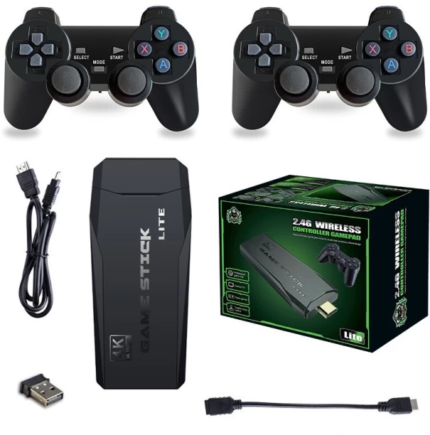 Finevr 2025 Upgrade Retro Game Console Stick, Wireless Retro Gaming Console, 21700+ Nostalgia Retro Video Games 128 GB