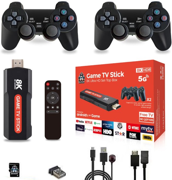 Finevr X2PLUS game console dual handle with Dual 2.4G Wireless Controllers HD dual system multi-simulator game handle game set-top box 64GB 64 GB