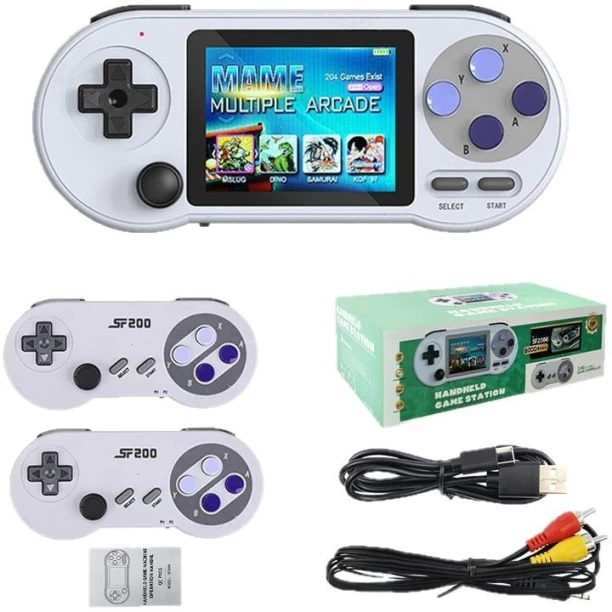 Finevr SF2000 Handheld Retro Arcade Gaming Device, 3 Inch IPS Screen, Dual-Player Mode 16 GB