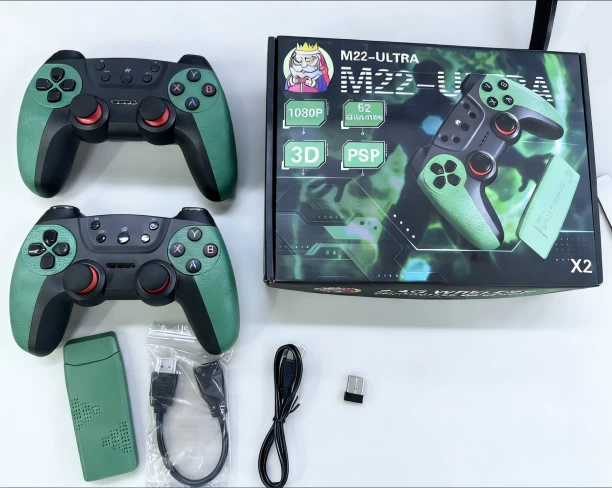 Finevr M22-U home game console can be connected to TV HD PSP arcade double wireless handle joystick game stick 64 GB