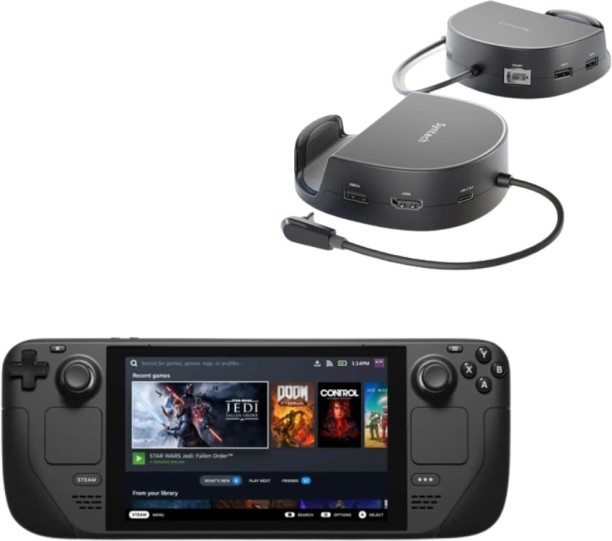 Steam Deck Handheld System + Syntech - 6-in-1 Portable Console Docking Station (Parallel Import) 64 GB