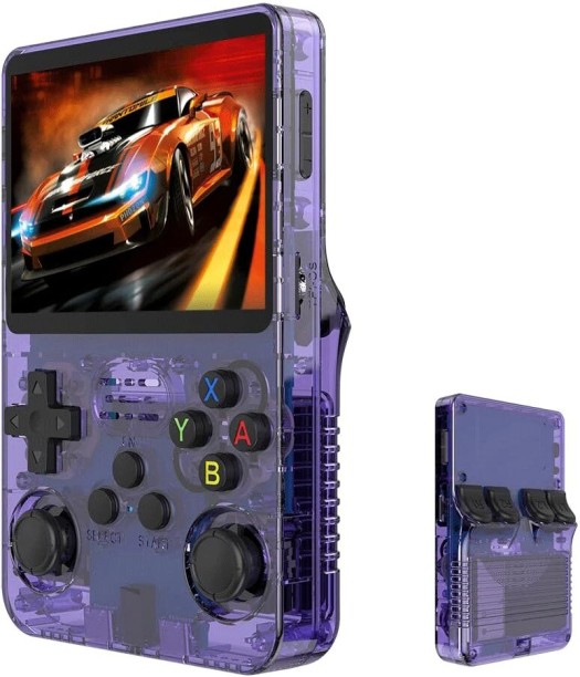 Bloo R36S Retro Handheld Game Console with 128G Built-in 20000+ Classic Games, Open Source Linux System 3.5 Inch IPS Screen Portable Pocket Video Player, Translucent Purple 128 GB