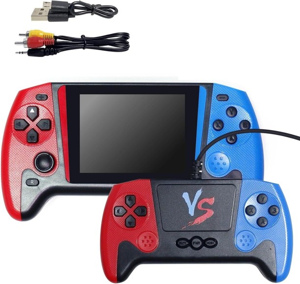 Bloo Handheld Game Console – Retro Portable Gaming System with 500 Built-in Classic Games, 3.5" LCD Screen, Rechargeable Battery, TV Output, and External Gamepad for 2-Player Fun, for Kids & Adults 125 GB