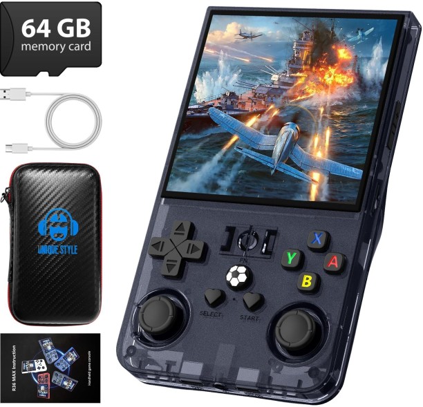 marevic R36MAX Retro Handheld Game Console, 4.0 Inch 720x720 IPS Screen, Built-in 18,000+ Classic Game, Portable Hand Held Open Source Linux System, 4000mAh Battery Retro Gaming Console 64 GB