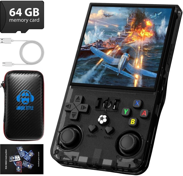 marevic R36MAX Retro Handheld Game Console, 4.0 Inch 720x720 IPS Screen, Built-in 18,000+ Classic Game, Portable Hand Held Open Source Linux System, 4000mAh Battery Retro Gaming Console 64 GB
