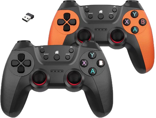 Finevr 2.4G Wireless Game Controller Android PCTV Computer TV Dual One for Two Controller Gamepad Includes Two Controllers 64 GB