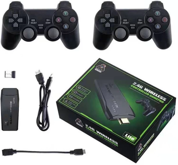 joburgdeals 2.4G 4K Ultra HD HDMI Game Stick + 2 x Wireless Controllers Gamepad 2 GB