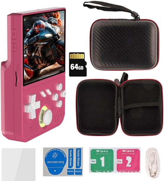 marevic mini Handheld Game Console, Linux System 64G TF Card 1.5W+ Games Handheld Emulator Console, 3.5 Inch IPS Screen Retro Games Console Support 30 Kinds of Simulators 32 GB