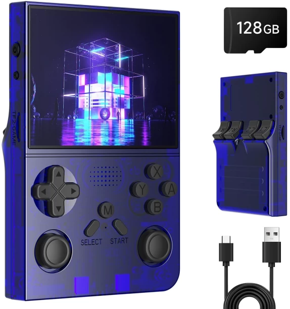 marevic R40 Retro Handheld Game Console - 128GB with 25K+ Games, 3.5 Inch IPS Screen 128 GB With Games Included
