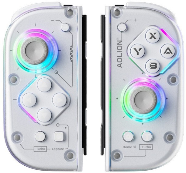 Bloo J6 Wireless Joy-Pad for Switch/OLED, Full-Size Replacement for Switch Controller with Hall Effect Joysticks, Microswitch ABXY, Back Buttons, Turbo Function, 6-Axis Gyro＆RGB Lights