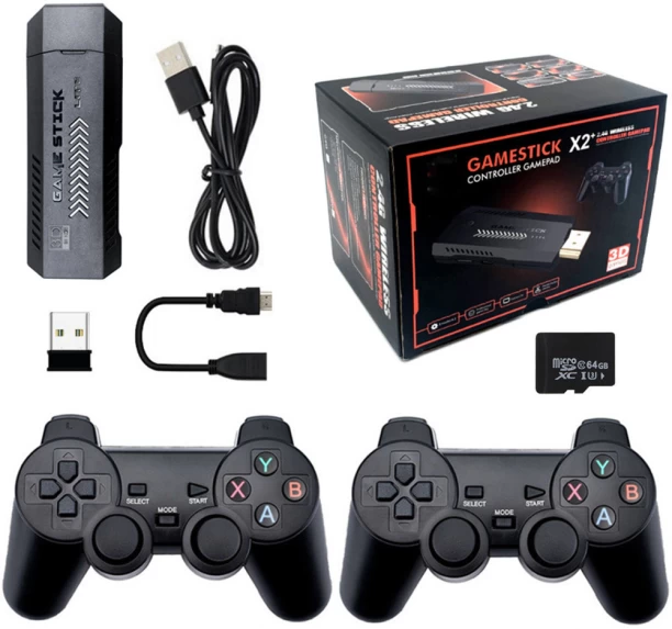 Finevr X2PLUS home game console HD 2.4G wireless retro PSP TV 3D game box handheld home 64G 64 GB