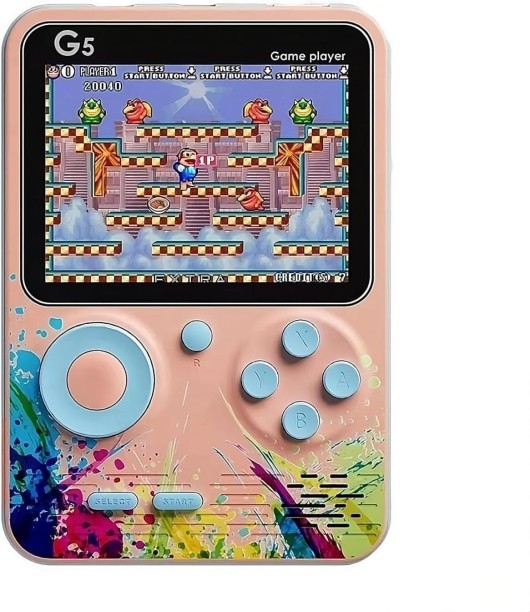 P Concepts G5 500 In1 Colorful Handheld Mini Retro Game Box Also Connect with TV Option for Kids with Games like Super Mario Bros Contra Islander Bomber Man Etc. (Assorted Colour) 16 GB