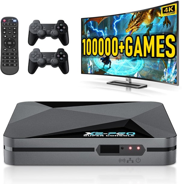 marevic Super Console X2 pro with 100000+Games Retro Game Console,Video Game Console with EmuELEC 4.6/Android 9.0 in 1, 2.4G+5G and BT 5.0,Compatible with 65+ Emulators,2 Controllers 64 GB