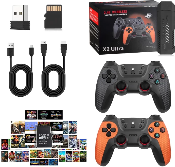 marevic 2025 Retro Home Game Console Wireless Double Handle PSP Arcade Double TV Game Console Plug and Play Video Game Stick 64 GB