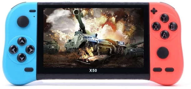 Goods for all X50 5.1 inch Screen Handheld Retro Game Console 8G Memory with 6000+ Games - Red Blue 8 GB