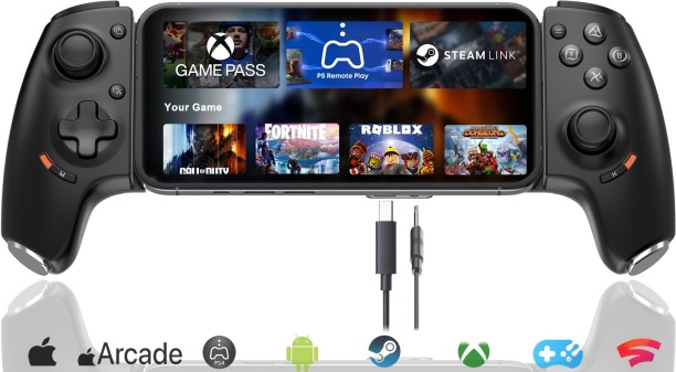 marevic Phone Controller for 15/Android USB C Mobile Gaming Controller with 3.5mm Audio Jack, Remote Player Gamepad for PS5/PS4/Xbox/PC, Cloud Game, Plug and Play, Hall Joysticks/Hall Trigger, 2 Mappable Buttons 32 GB