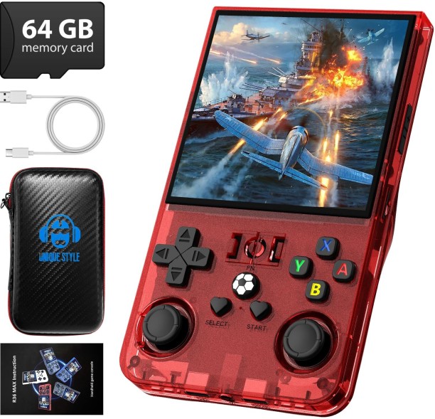 marevic R36MAX Retro Handheld Game Console, 4.0 Inch 720x720 IPS Screen, Built-in 18,000+ Classic Game, Portable Hand Held Open Source Linux System, 4000mAh Battery Retro Gaming Console 128 GB