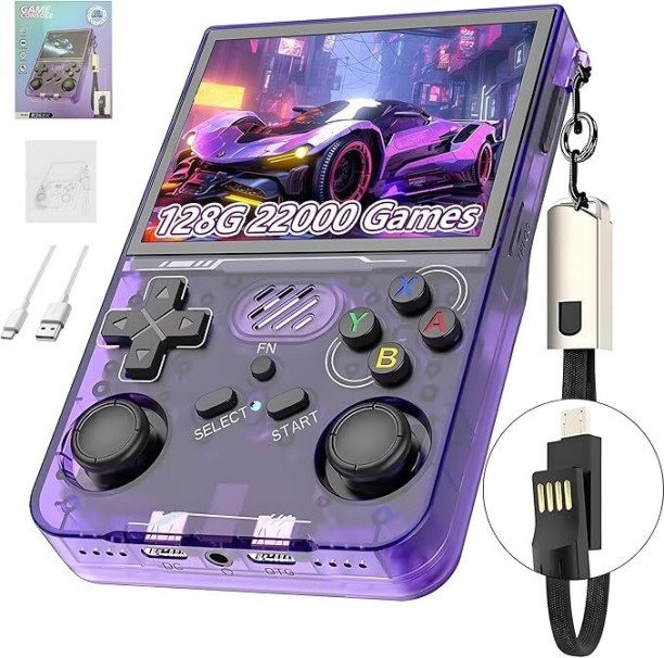 marevic R36XX Handheld Video Game Console 128G, Retro Gaming Console 15000+ Classic Games 12+ Emulators, 3.5″ IPS OCA Screen, 640*480 Resolution, Open Source Linux System, WiFi Support 128 GB