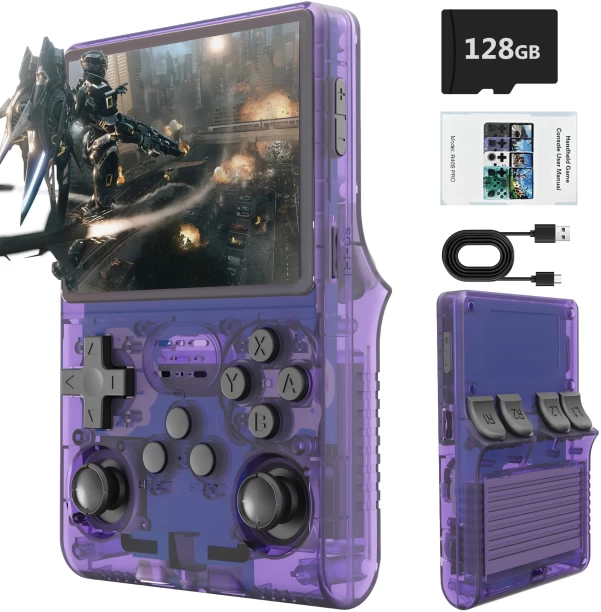 Finevr Finevr R40S Retro Gaming Console, Console, 3800mAh Rechargeable Mini Retro Video Console with 128GB TF Card 128 GB 128 GB