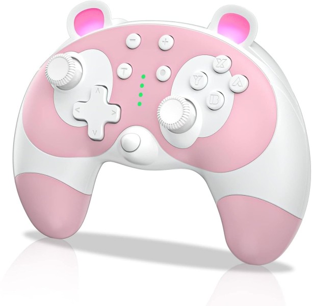 marevic Switch Controller ,Game Controller with Wake-Up Function,Support Gyro Axis,Turbo and Dual Vibration-Pink NA GB