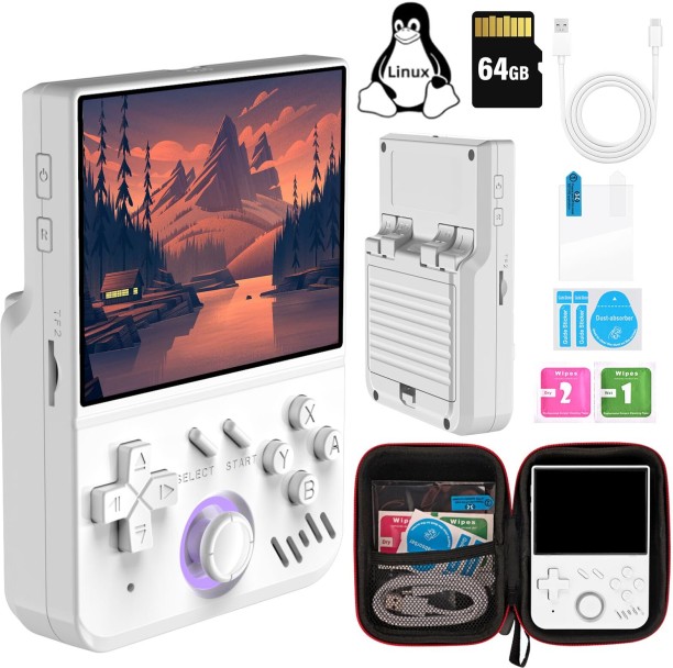 marevic Handheld Game Console, System 64G TF Card 1.5W+ Games Handheld Emulator Console, 3.5 Inch IPS Screen , Support 30 Kinds of Simulators 64 GB