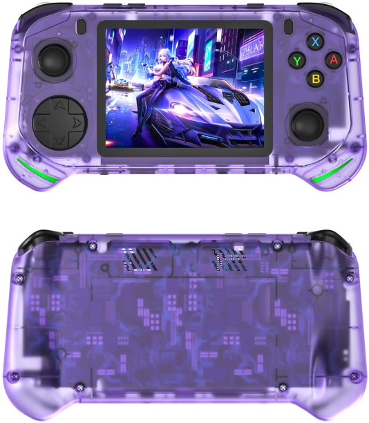 marevic RX6H Retro Handheld Game Console Bilut-in 64G Card, 3.5 Inch 640 * 480 IPS HD Screen Dual Joystick Retro Video Game Player with Open Source Linux System 64 GB With Games Included