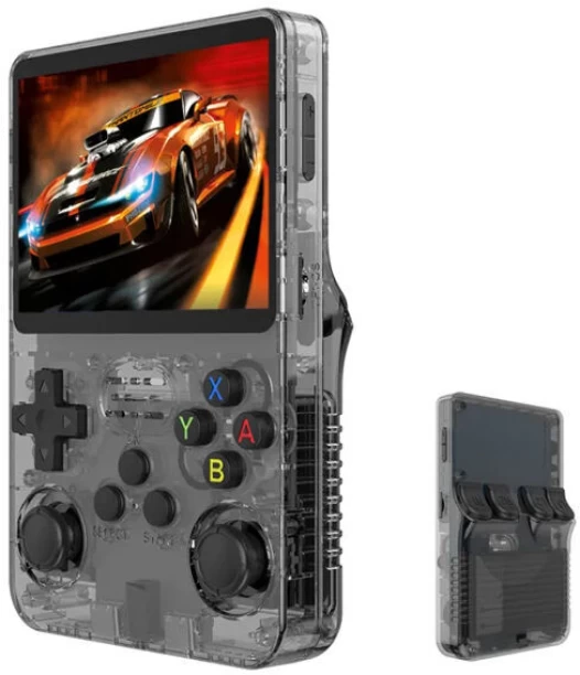 MK R36S Retro Handheld Game Console, 3.5-inch IPS Screen, 15000+ Classic Games Support, 64GB Storage, Open-Source Linux System, Portable Gaming Device with Multiple Emulators 64 GB With Games Included