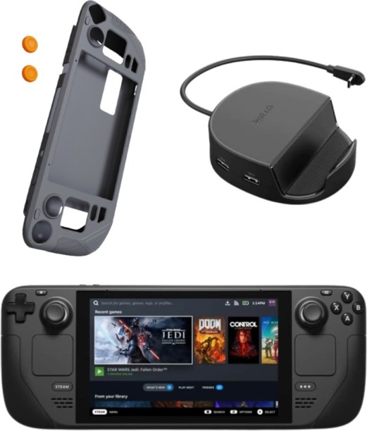 Steam Deck Handheld System + Syntech - 6-in-1 Portable Console Docking Station + Silicone Protective Case (Parallel Import) 64 GB
