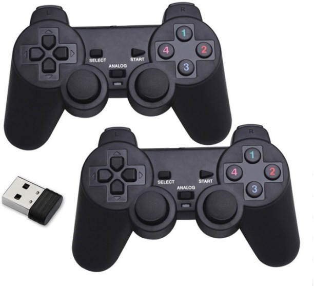 Finevr Dual system Android TV box game console USB2.4G computer wireless handle double one for two Gamepad including two handles 64 GB