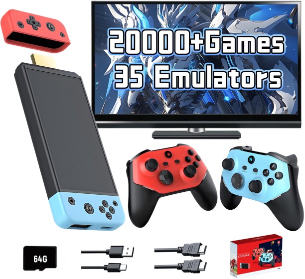 marevic M66 Retro Game Stick 4K, Retro Emulator Gaming Console with Built in 20000+ Retro Game 35 Emulators, 64 GB