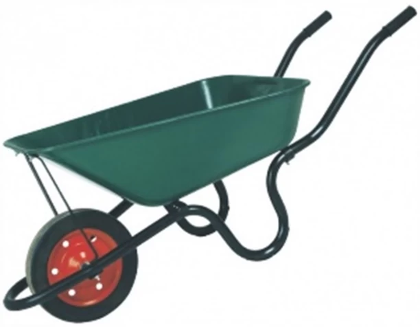 Otto Green Wheelbarrow C/Pan Solid Wheel Barrow