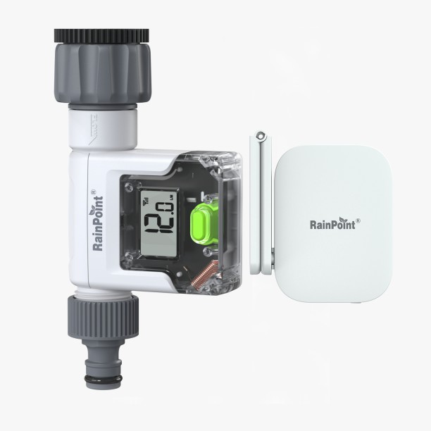 RainPoint Wireless Smart Wi-Fi Water Flow Meter + Hub Garden Mulch