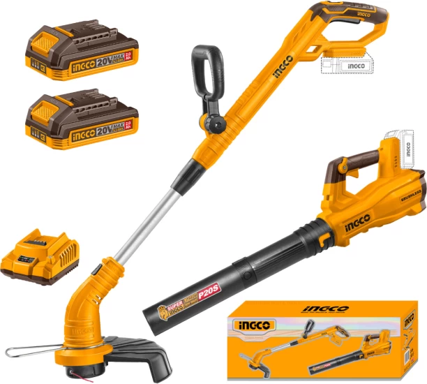 Ingco Cordless Grass Trimmer / Cordless Blower Garden Tool Kit